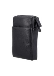 Black leather pouch PORMS-0722-99(Z26), diagonal product view on white background.