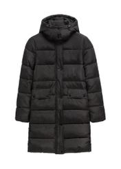 Black women's winter jacket KURDT-0600-99(Z26), front view on a white background.