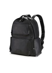 Men's black leather backpack TORMS-0526-99(Z26) - diagonal product view, on a white background.