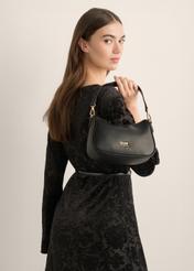 Black imitation leather handbag TOREC-1265-9I(Z26)