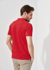 Red men's polo shirt POLMT-0045A-40(W24)-02