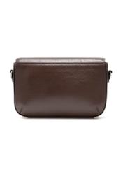 Brown leather small women's handbag TORES-1184-89(Z25), product view from the back on a white background.