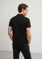 Men's black polo shirt POLMT-0045A-99(W24)-03