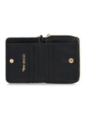 Small black women's wallet with handle POREC-0395A-99(Z25), product view inside on white background.