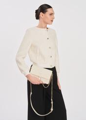 Cream women's handbag with monogram TOREC-0536B-12(W25)