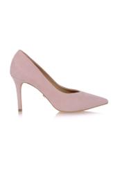 Pink velour women's stilettos BUTYD-0710-34(W23)-01