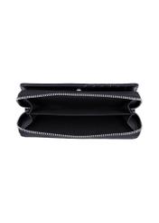 Large women's wallet with decorative stitching POREC-0443-9P(Z26), product view inside on white background.