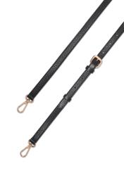Women's leather handbag in black color TORES-1361-9I(Z26), view of the product strap on a white background.