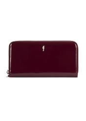 Large burgundy women's wallet POREC-0418-49(Z25), product view from the front on a white background.