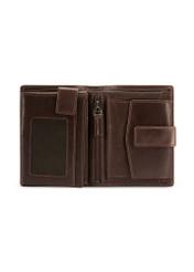 Medium brown men's wallet made of genuine leather PORMS-0670-89(Z25), product view from the inside on a white background.