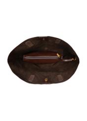 Burgundy women's shopper bag with stitching TOREC-1247-4D(Z26)
