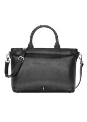 Black large leather women's handbag TORES-1158-99(Z25), product view from the front on a white background.