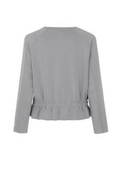 Gray women's ribbed sweatshirt BLZDT-0071-91(W22)-04