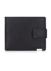 Black men's leather wallet PORMS-0144B-99(Z25), front product view on white background.