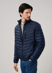 Men's navy blue quilted jacket KURMT-0310-69(W24)-03