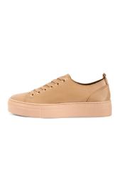 Beige women's leather sneakers BUTYD-1062-1B(W26), side view of the product on a white background.