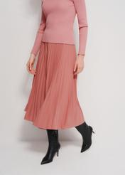 Women's pink pleated skirt SPCDT-0096-32(Z24)-01