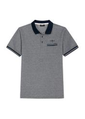 Navy blue men's polo shirt POLMT-0068-7E(W26) - front product view, on white background.