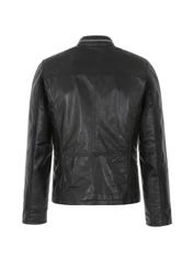 Men's leather jacket with stand-up collar KURMS-0261-5491(KS)-04