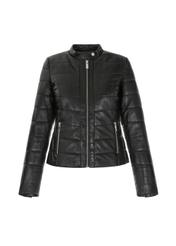 Women's leather jacket in black color KURDS-0311-5339(Z21)-03