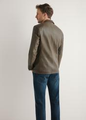 Men's brown leather jacket KURMS-0402-1H(W26)