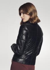 Women's leather jacket in black color KURDS-0311-5339(Z21)-04