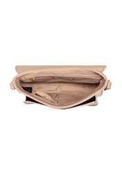 Beige women's messenger bag TOREC-1003-81(W25), view of the inside of the product on a white background.
