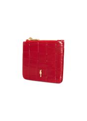 Small red women's wallet POREC-0425-42(Z25) - diagonal product view on white background.