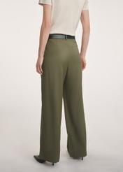 Women's khaki trousers SPODT-0112-55(Z25), product view from the back on the model, half of the silhouette visible.