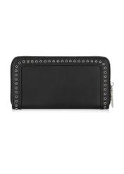 Black large women's wallet with rivets POREC-0383-99(W24)-04