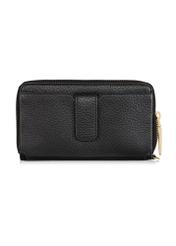 Black leather women's belt wallet PORES-0897-99(W24)-03