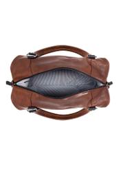 Brown leather large men's bag TORMS-0103-1H(W26), product view inside on white background.
