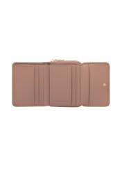 Small pink leather women's wallet PORES-0802H-5D(W26), product view inside on white background.