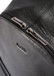 Large men's leather backpack TORMS-0493-99(W26) - close-up detail, on white background.