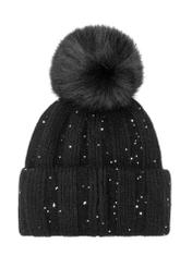 Black women's nylon cap CZADT-0215-99(Z25), product view from the back on a white background.