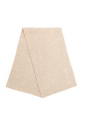 Light beige women's winter scarf SZADT-0202-80(Z25), view of the product folded on a white background.