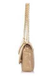 Beige women's handbag with pearls TOREC-0787-81(W23)-03