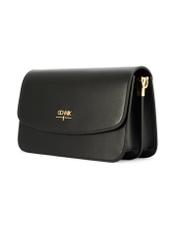 Black women's handbag made of imitation leather TOREC-1081-99(W26), diagonal product view on a white background.