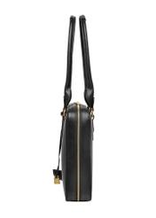 Black leather women's bag TORES-1370-99(Z26), side product view on white background.