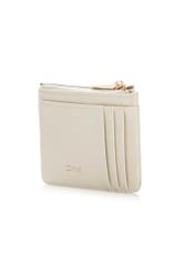 Cream card case POREC-0413-0B(W26), diagonal product view on white background.