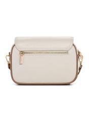 Cream leather women's messenger bag TORES-1274-0B(W26) - back view of the product on a white background.