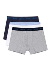 Three-pack of colorful men's boxer shorts ZESMB-0010-00(W26), front view of the product in the set on a white background.