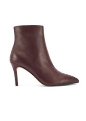 Burgundy leather high heel ankle boots BUTYD-1122-49(Z25), side view of the product on a white background.