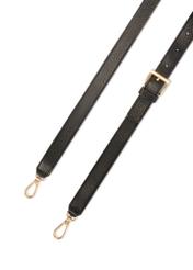Leather black women's shopper handbag TORES-1204-9I(W26), close-up of the product strap, view on a white background.
