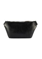 Black women's waist bag with stitching TOREC-1192-99(W26), back view of the product on a white background.