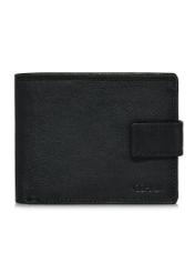 Men's black leather clasp wallet PORMS-0606-99(W24)-01