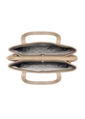 Beige leather shopper bag TORES-1342-1B(Z26), product view inside on a light background.