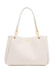 Cream women's handbag made of imitation leather TOREC-0998-12(W25)-01