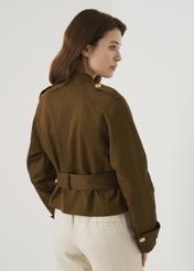 Women's short jacket with belt KURDT-0356-89(W22)-06