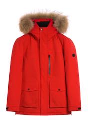 Red men's winter jacket KURMT-0396-42(Z25), front product view on white background.